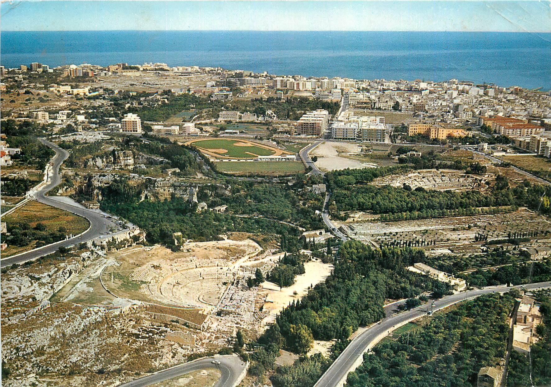 CPM Siracusa vue de l'avion Zone archeologique