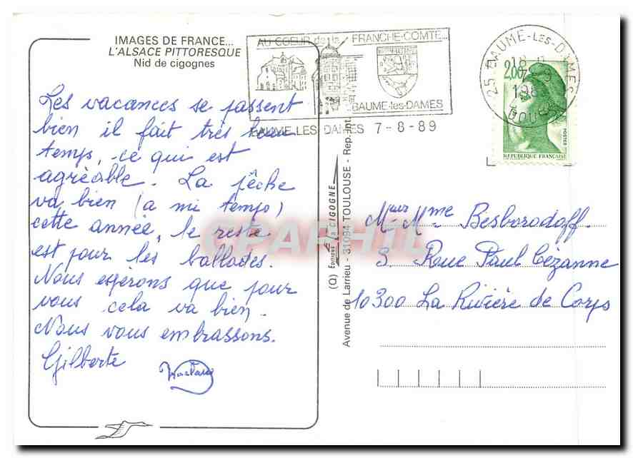CPM Images de France L'Alsace Pittoresque Nid de Cogognes — Rückseite