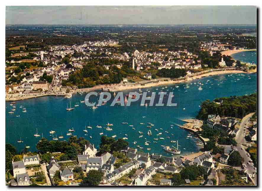 CPM La Bretagne en Couleurs Benodet Sainte Marine Le port de Sainte Marine la plage du Phare et le p