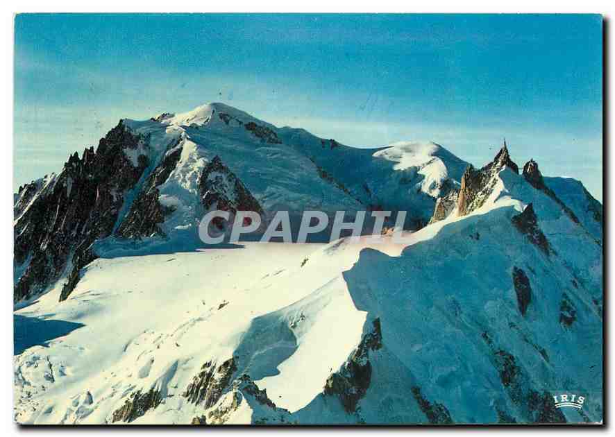 CPM Chamonix Mont Blanc Traversee Midi Plan Le Mont Blanc (4807 m) et l'Aiguille du Midi (3842 m)