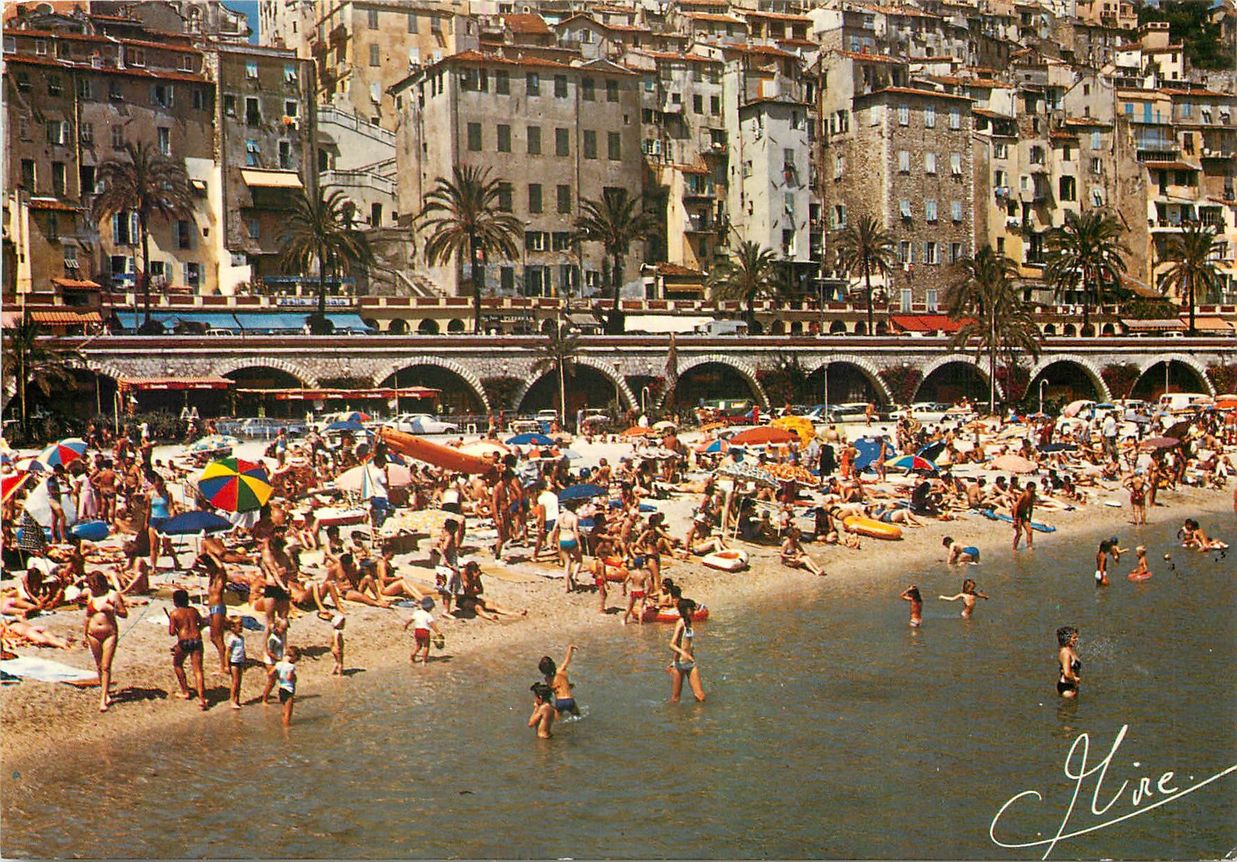 CPM Images et Lumieres de France Menton (Alpes Maritimes) La plage des SSablettes