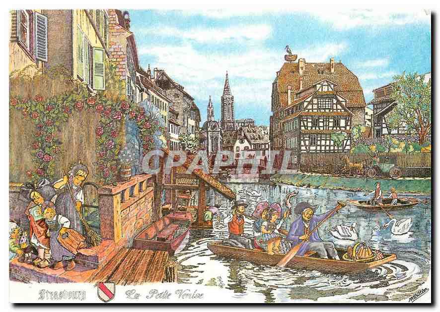 CPM Strasbourg La Petite Venise d'apres une illustration de M Bittler Dessinateur diplome