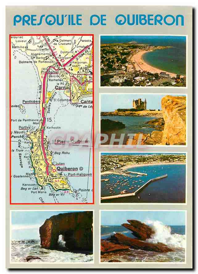 CPM Couleurs de Bretagne Presqu'il de Quiberon La plage de Quiberon le Chateau du Berg et Lan