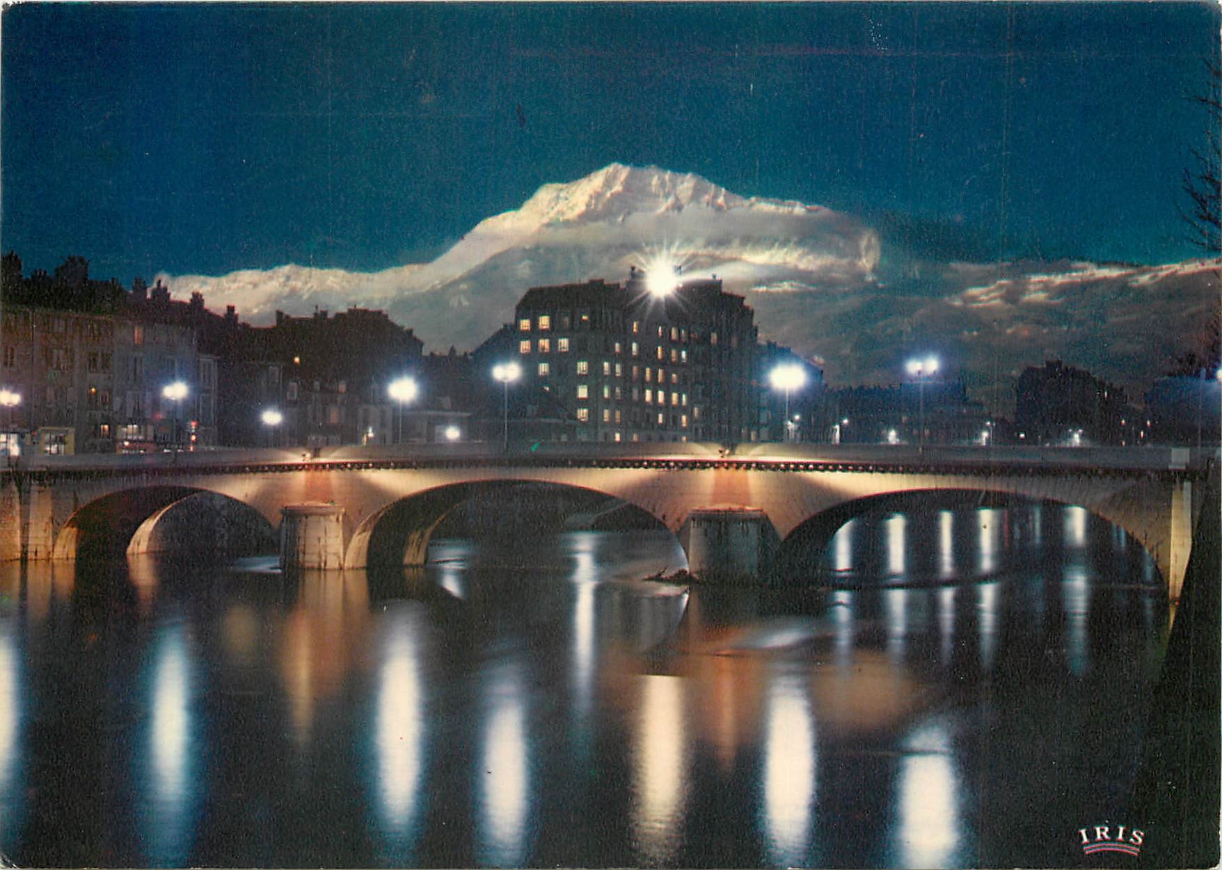 Grenoble - Ville olympique — Le pont Marius-Gontard au crépuscule — Éditions 'La Crèche' - 38.185.187