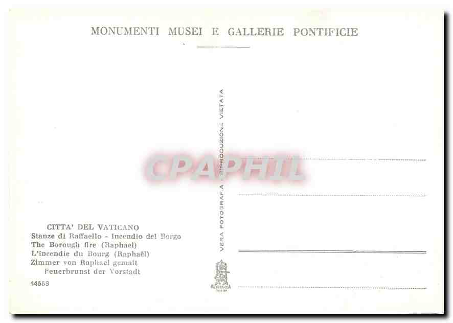 CPM Citta Del Vaticano L'incendie du Bourg (Raphael) — Rückseite