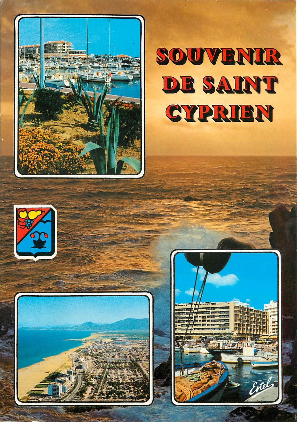 CPM La Cote Vermeille Saint Cyprien Plage (Pyrenees Orientales) Deux aspects du port et le camping a