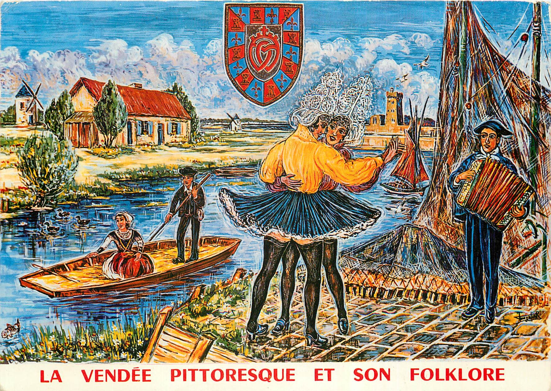 CPM La Vendee Pittoresque et Son Folklore Sablaises Accordeon