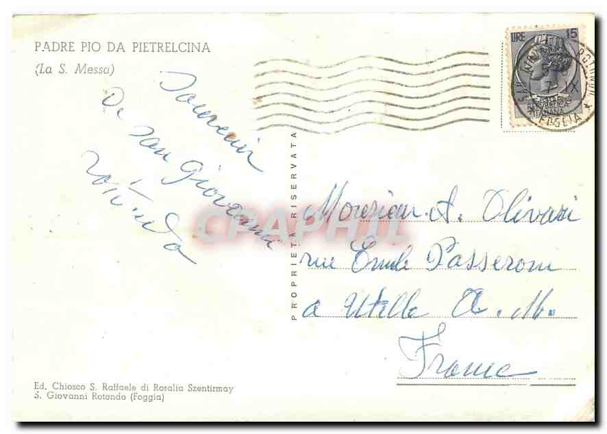 CPM Padre Pio Da pietrelcina (La S Messa) — Rückseite