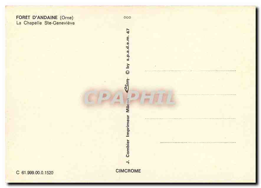 CPM Foret d'Andaine (Orne) La Chapelle Ste Genevieve — Rückseite