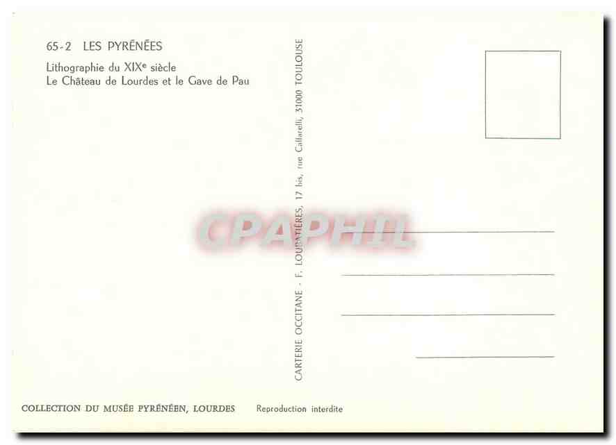 CPM Les Pyrenees Le Chateau de Lourdes et le Gave de Pau — Verso