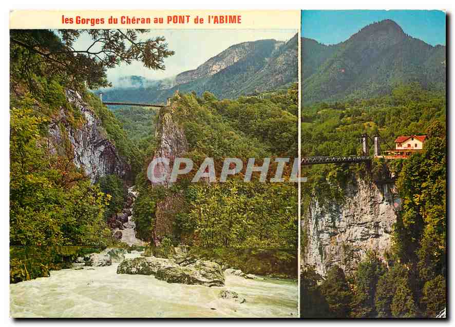 CPM Le Pont de L'Abime Il Surplombe de 94 m les Gorges du Cheran il est long de 66 m et a ete constr