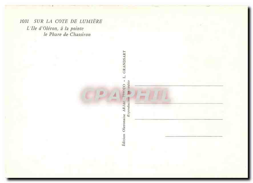 CPM sur la cote de Lumiere l'Ile d'Orelon a la Pointe le Phare de Chassiron — Back