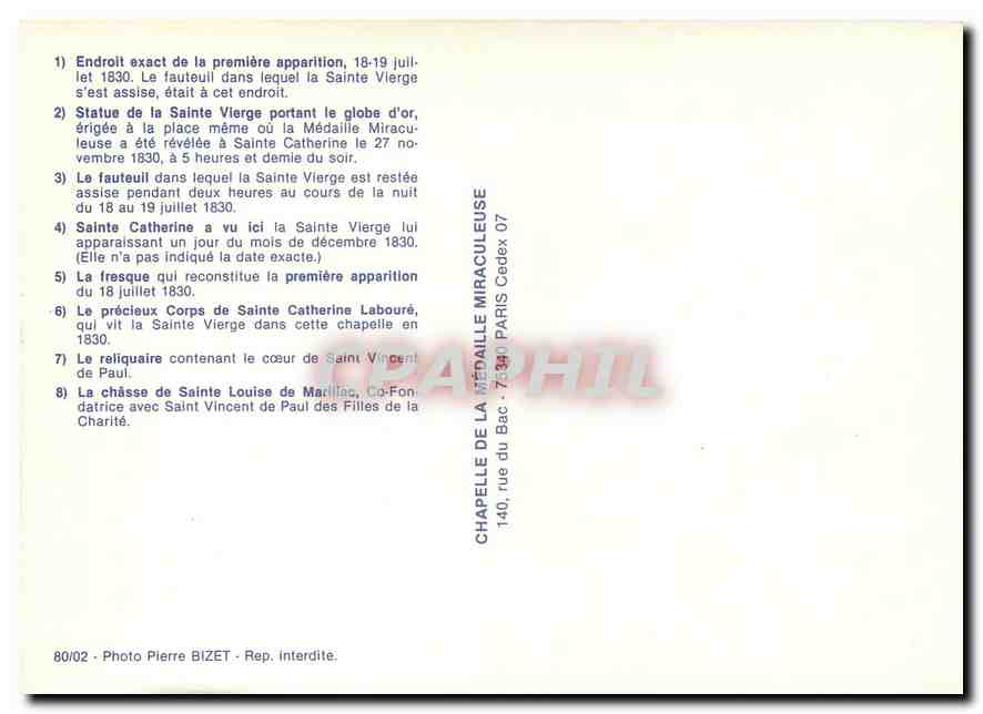 CPM Endroit exact de la premiere apparition statue de la Sainte Vierge portant le gloge d'or le Faut — Rückseite
