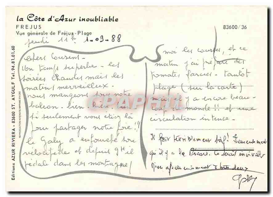 CPM La Cote d'Azur inoubliable Frejus vue generale de Frejus Plage — Rückseite