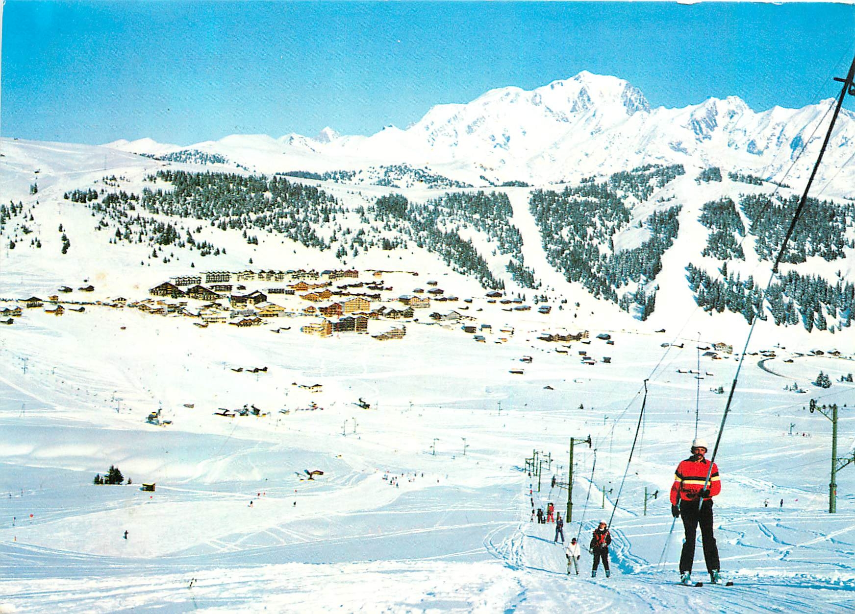 CPM Col de Saisies Savoie Alt 1650m Vue generale de la station et le Mont Blanc (4807 m) Teleski de 