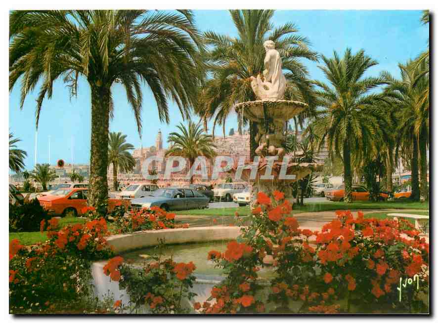 CPM La Cote d'Azur Monton Gavaran (A M) Promenade de la mer la Fontaine Neptune