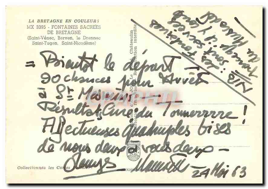 CPM Art Breton Fontaines Sacrees Saint Venec Berven Le Drennec Saint Tugen Saint Nicodeme — Rückseite