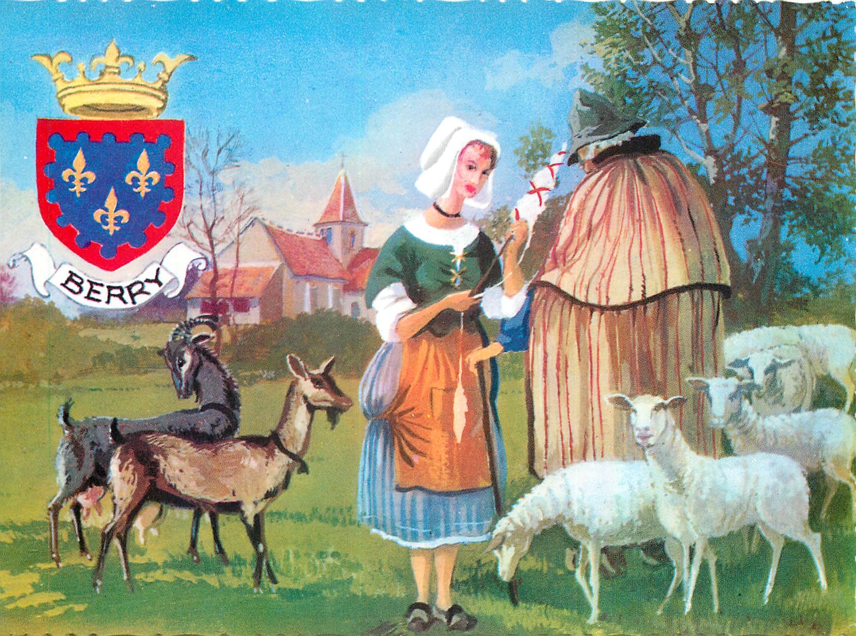 CPM Le Berry compsition de Jean Louis Boncoeur Chevre Folklore