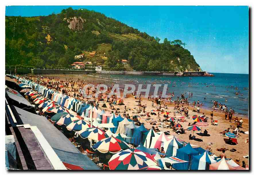 CPM Zarauz vue generale de la plage