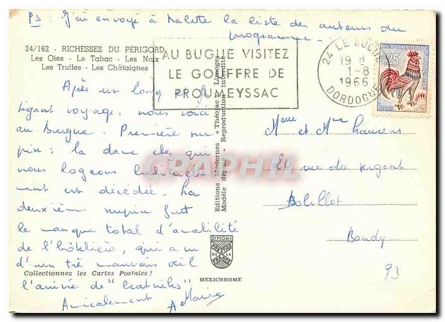 CPM Richesses du Perigord les Oies le Tabac les Noix Les truffes Les chataignes Porc Cochon — Back