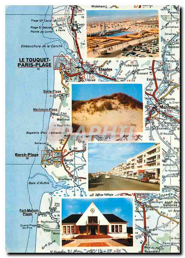 CPM La Cote d'Opale Le Touquet Paris Plage Etaples Berck Plage 