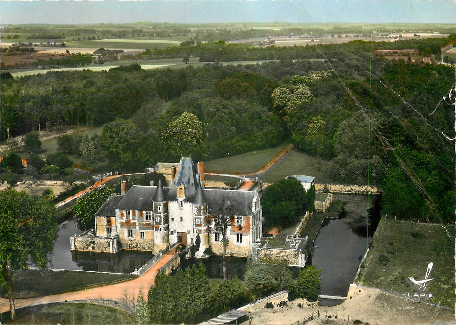 CPM En avion au dessus Esternay (Marne) le chateau