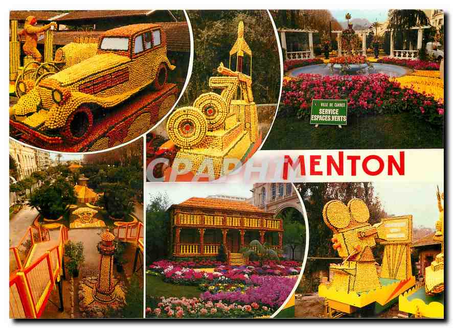 CPM Fetes internationales du Citron Hommage au 7 eme art Menton Alpes Maritimes Automobile 