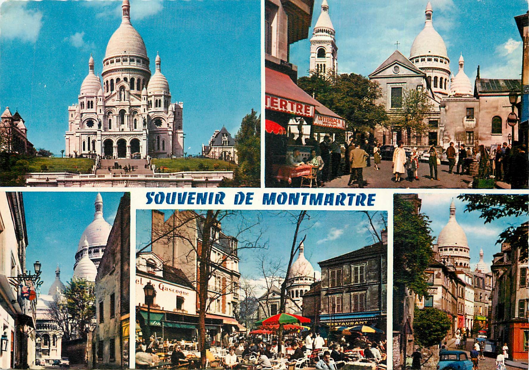 CPM Souvenir de Montmartre Paris Sacre Coeur Eglise Saint Pierre
