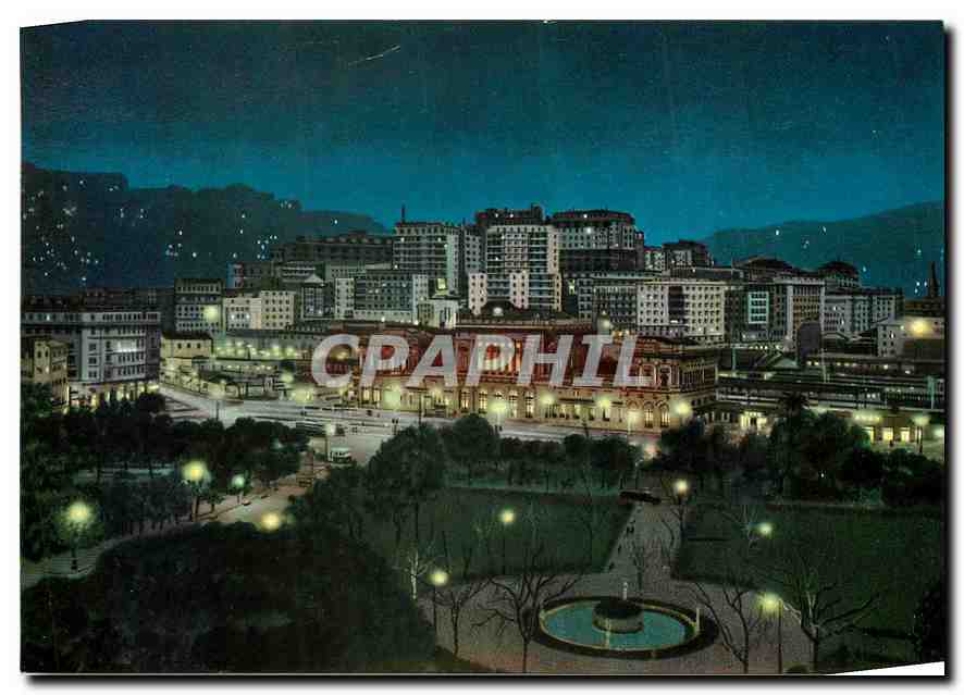 CPM Genova di Notte Place G Verdi Gare Brignole