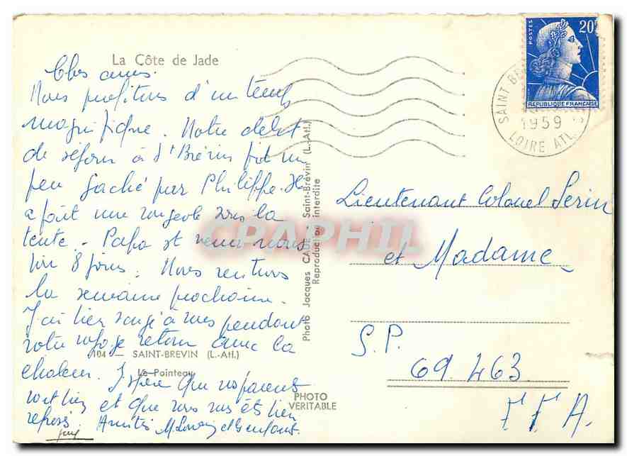 CPM La Cote de Jade — Rückseite