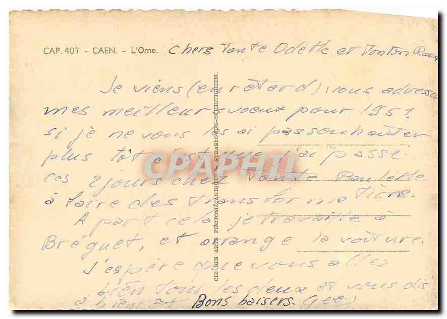 CPM Caen L'Orne — Rückseite
