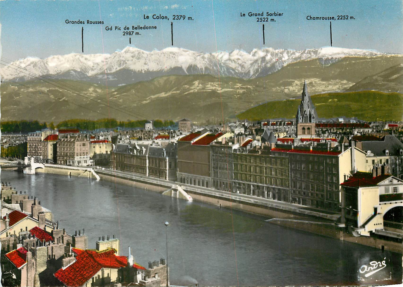 Grenoble — Vue générale et la Chaîne des Alpes — Édition d'Art Grenoble