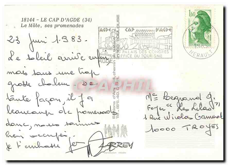 CPM Le Cap d'Agde Le Mole ses promenades — Back