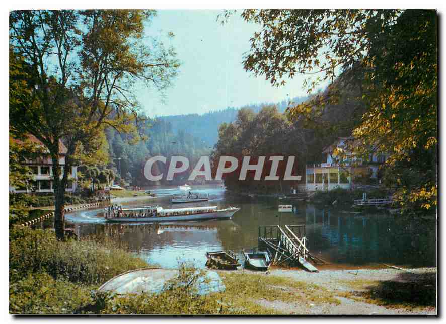 CPM Villers le Lac Arrivee des Bateaux au Deebarcadere du saut du Doubs