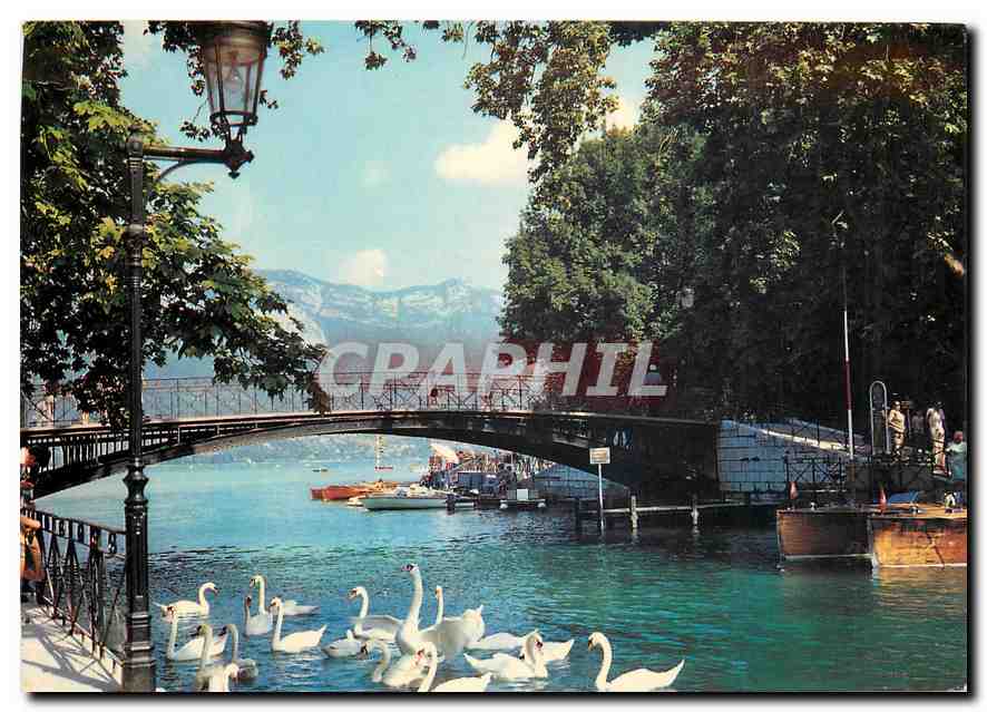 CPM Annecy (Haute Savoie) Le Pont des Amours Rendez vous sur le canal du Vasse
