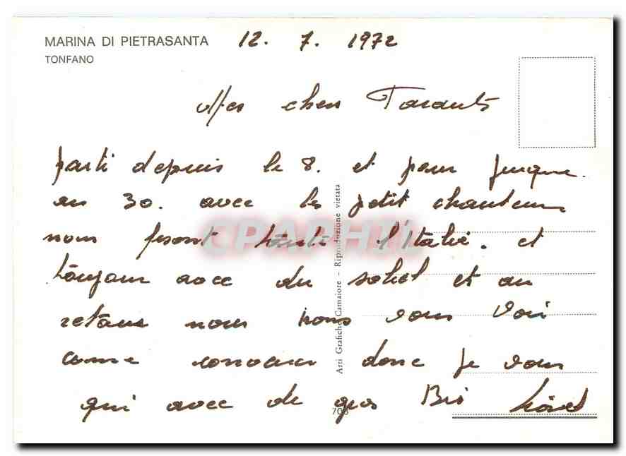 CPM Marina di Pietrasanta Tonfano — Verso