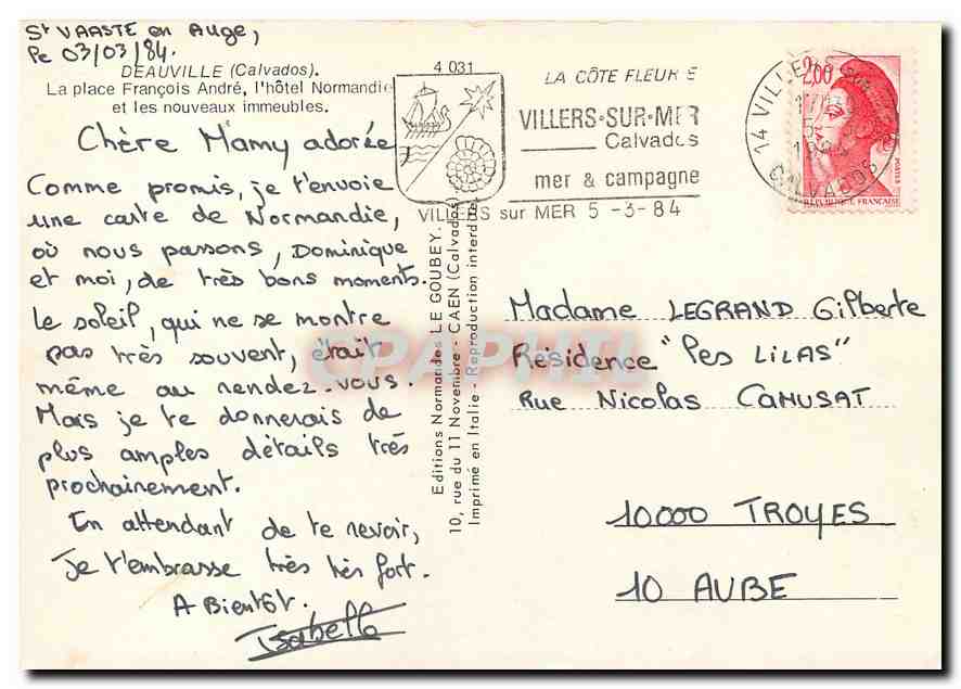 CPM Deauville (Calvados) La Place Francois Andre L'Hotel Normandie et les nouveaux immeubles — Rückseite