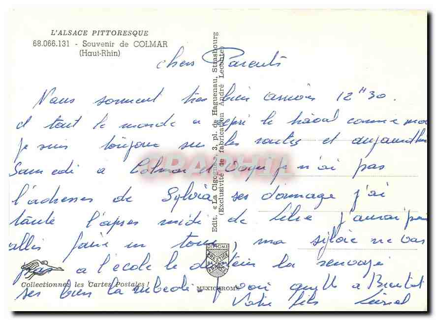CPM L'Alsace Pittorsesque souvenir de Colmar (Haut Rhin) — Rückseite