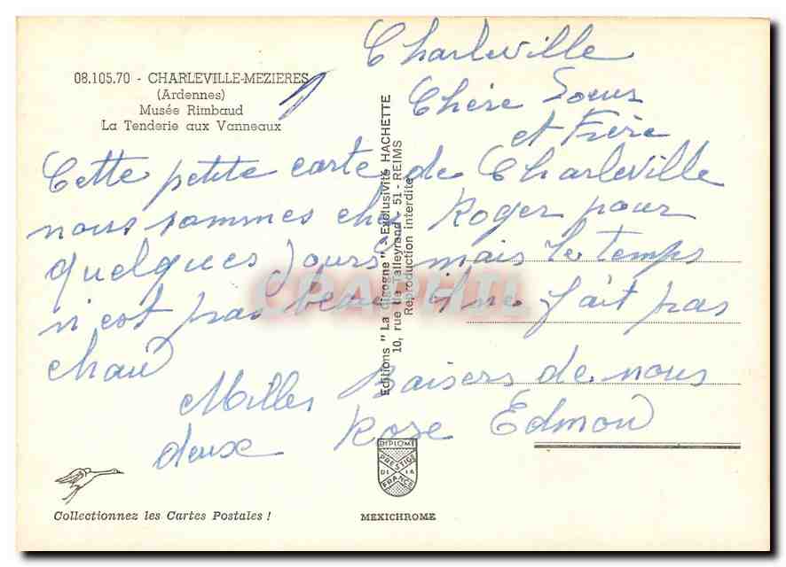 CPM Charleville Mezieres (Ardennes) Musee Rimbaud la Tenderie aux Vanneaux — Rückseite