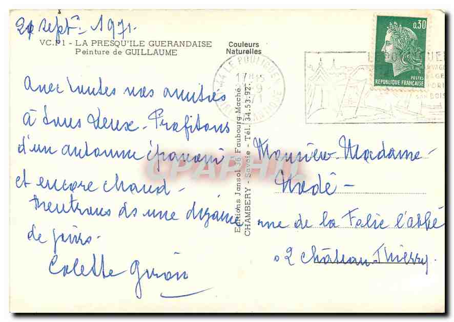 CPM La Presqu'Ile Guerandaise Peinture de Guillaume — Rückseite