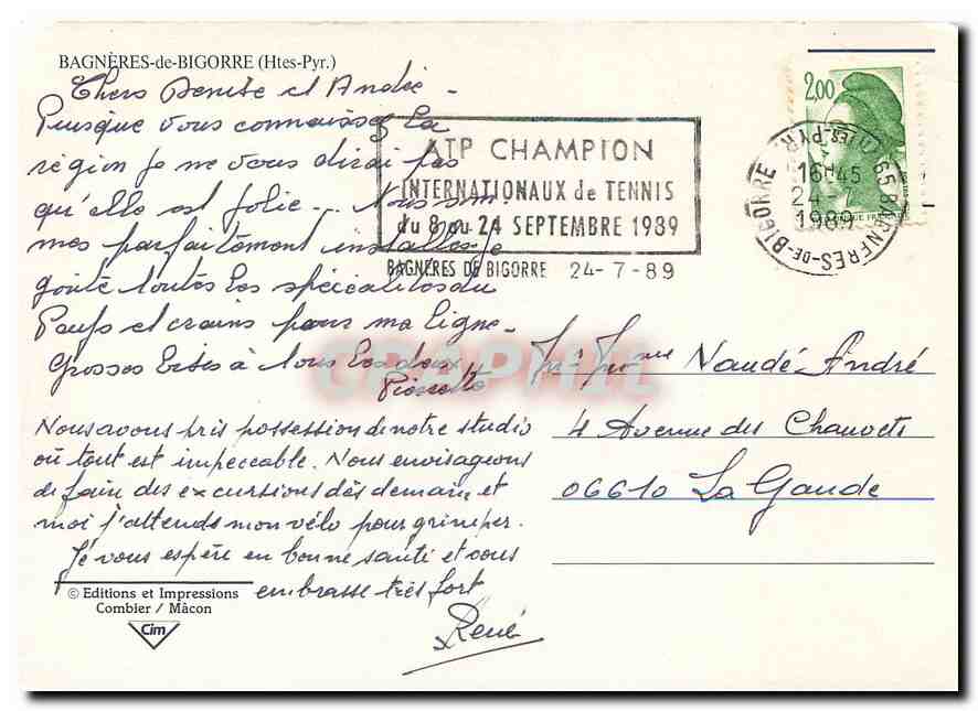 Bagnères-de-Bigorre — Casino et sites touristiques — Éditions et Impressions Combier / Mâcon — Verso