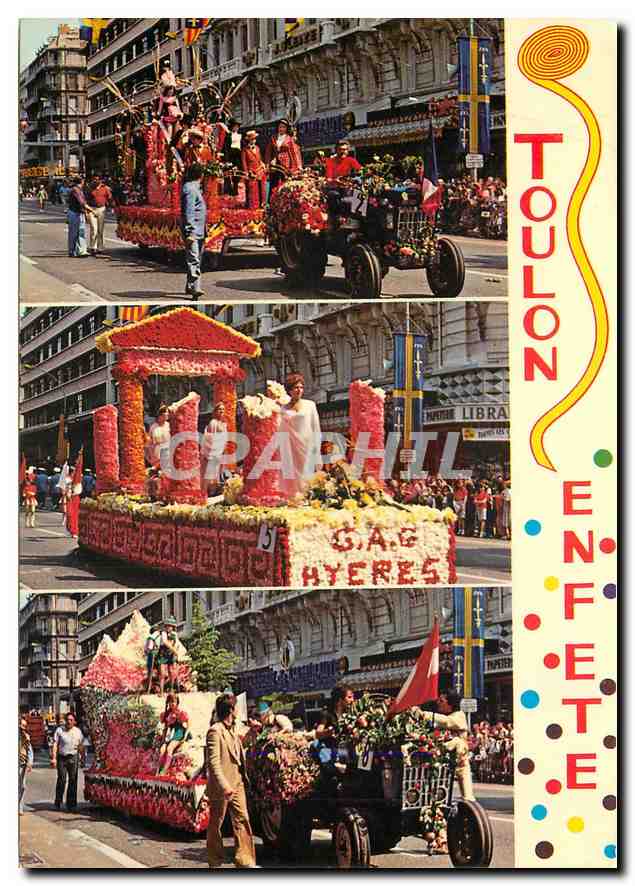 CPM Toulon en fete Quelques uns de ses chars Fleuris Carnaval