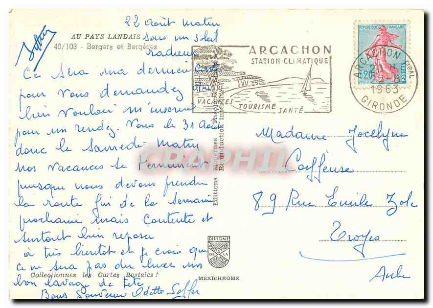CPM Au pays Landais Bergers et Bergeres Folklore  Moutons — Rückseite