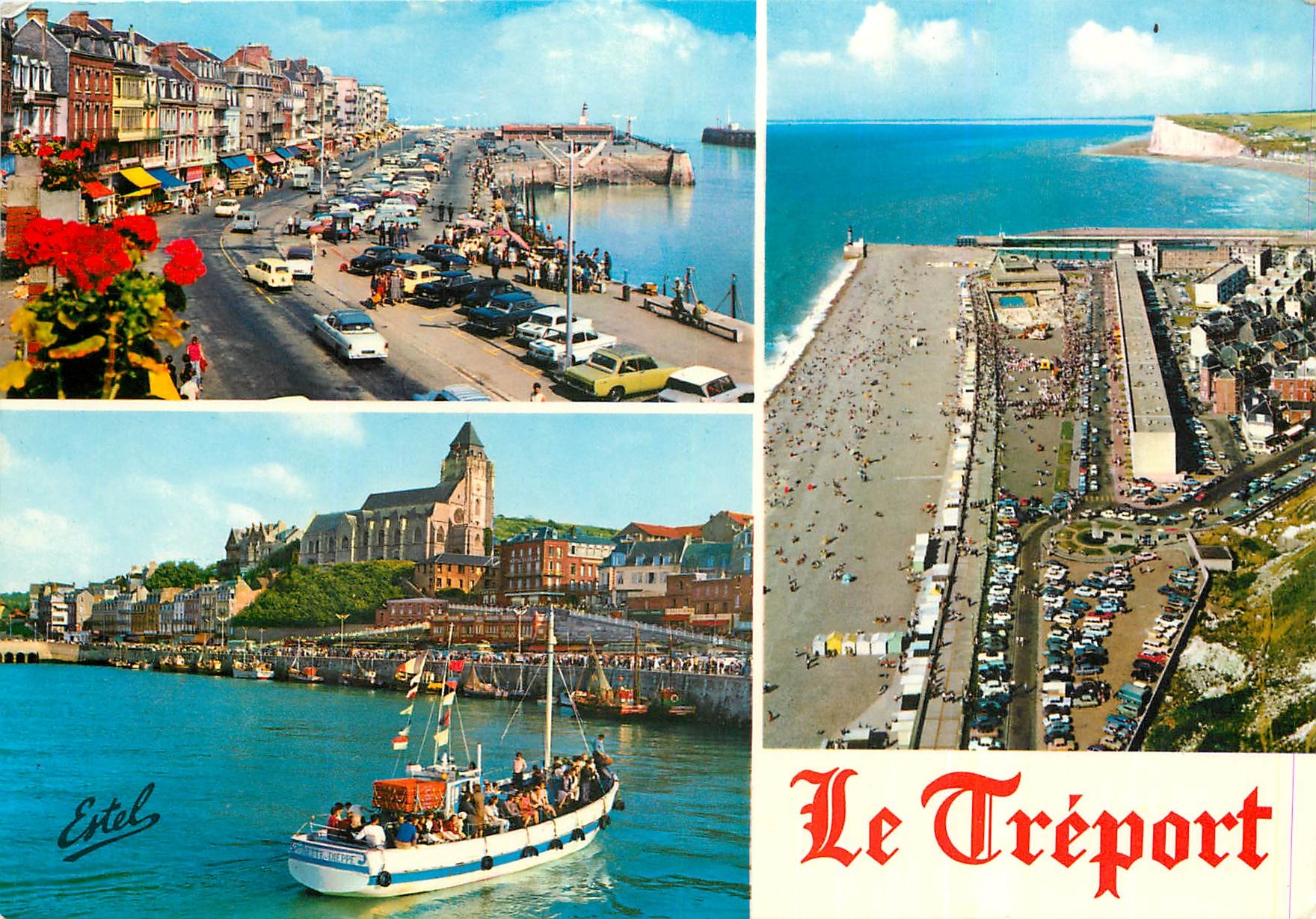 CPM Le Treport (Seine Maritime) Le port Retour du bateau promenade vue generale