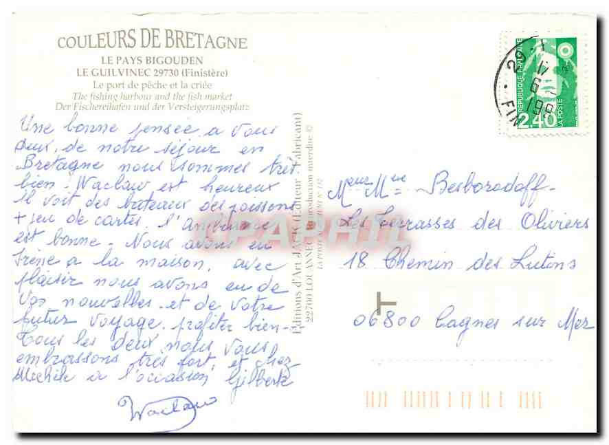 CPM Couleurs de la Bretagne Le Pays BigoudenLe Guilvinec (Finistere) — Back