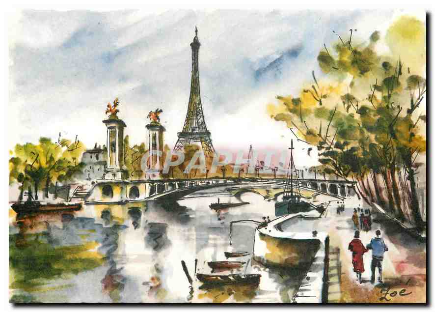 CPM Paris Pont Alexanddre III et la Tour Eiffel