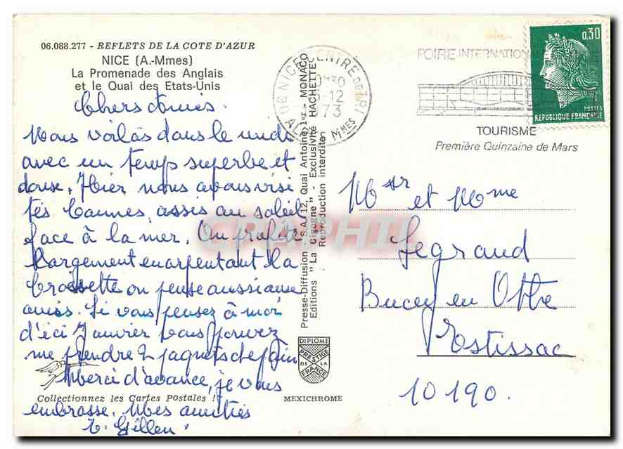 CPM Reflets de la Cote d'Azur Nice (A Mmes) La Promenade des Anglais et le QUAI des Etats Unis — Rückseite