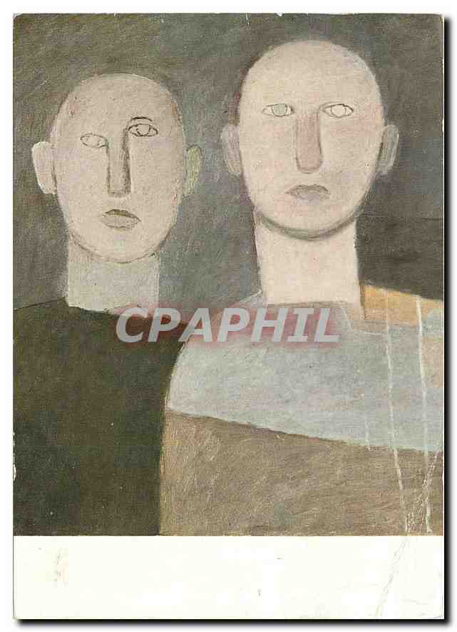 Deux hommes — peinture stylisée — Éditions Del Milione, série N. 214