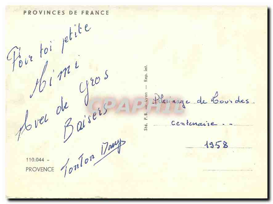 CPM Province de France Poupee — Rückseite