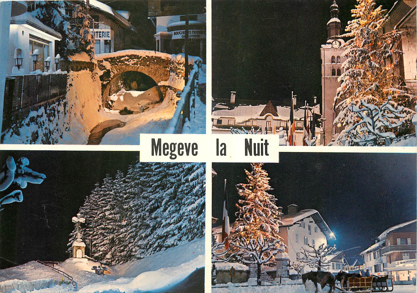 Mégeve la Nuit — vue nocturne enneigée — Éditions France Couleurs